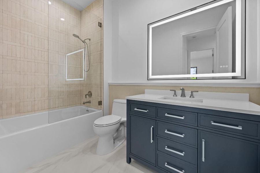 LED Mirrors in all bathrooms