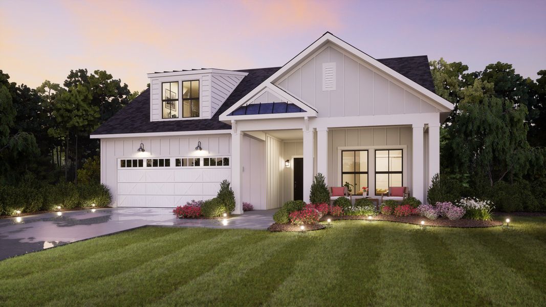 Representative exterior photo of a completed home built from the Portico by Epcon Communities in The Courtyards at Holly Springs, Canton, GA (Image 2). Representative exterior photo of a completed home built from the Portico by Epcon Communities in The Courtyards at Holly Springs, Canton, GA (Image 2).