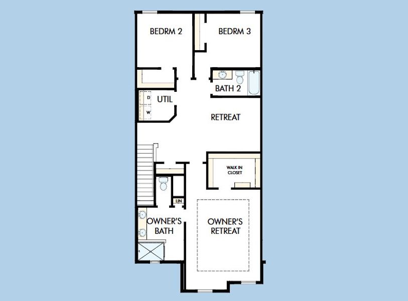 2D floor plan layout for the The Bishop by David Weekley Homes in Ridgeline Towns, McKinney, TX (Image 4).