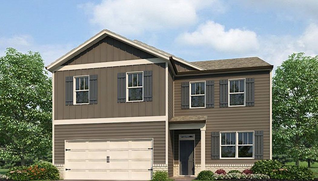 Representative exterior photo of a completed home built from the GALEN by D.R. Horton in Oconee Overlook, Gainesville, GA (Image 2). Representative exterior photo of a completed home built from the GALEN by D.R. Horton in Oconee Overlook, Gainesville, GA (Image 2).