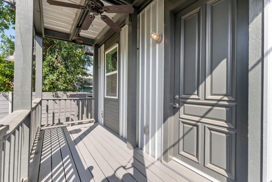 Exterior details and patio area of a home in , Houston (Image 1). Exterior details and patio area of a home in , Houston (Image 1).