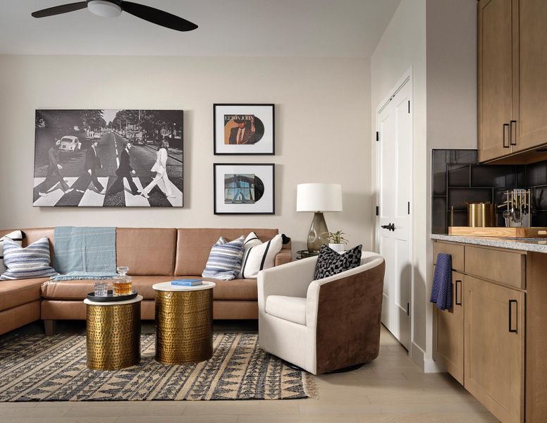 Representative furnished interior of a home built from the The Cherry Oak by David Weekley Homes in Trailside at Cottonwood Creek, Colorado Springs (Image 3).
