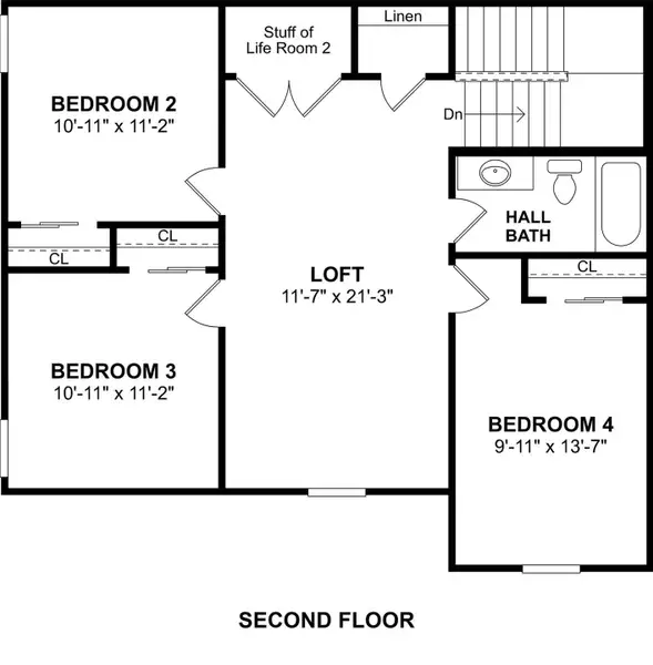 The Tigris II floor plan by K. Hovnanian® Homes. 2nd Floor shown. *Prices, plans, dimensions, features, specifications, materials, and availability of homes or communities are subject to change without notice or obligation.