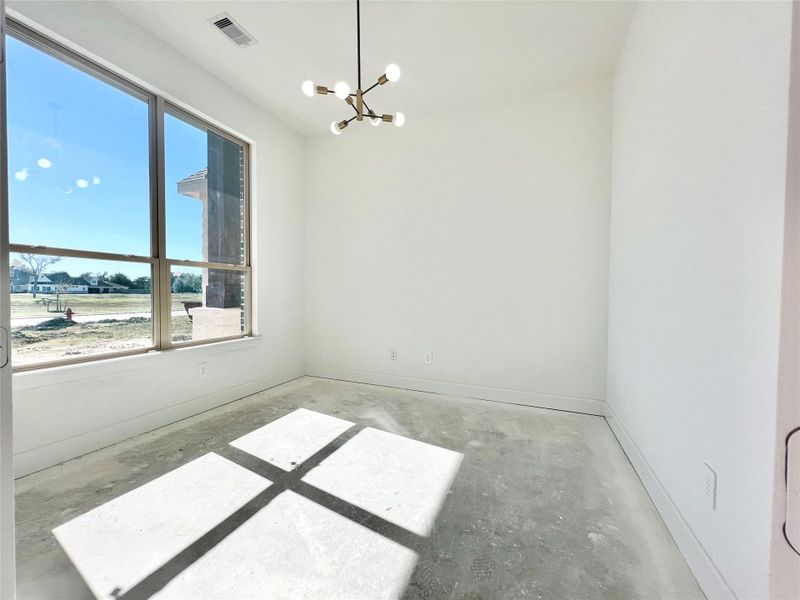 Light-filled study will have a built in desk with shelves