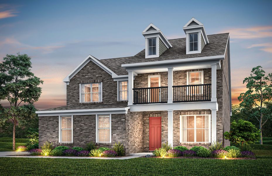 Front exterior of a new home in Devonshire, Mount Juliet, TN, highlighting curb appeal (Image 1).