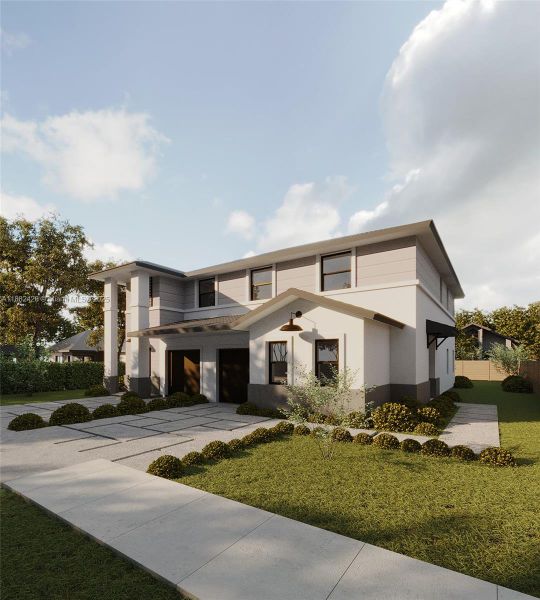 Front exterior of a new home in , Miami, FL, highlighting curb appeal (Image 5). Front exterior of a new home in , Miami, FL, highlighting curb appeal (Image 5).
