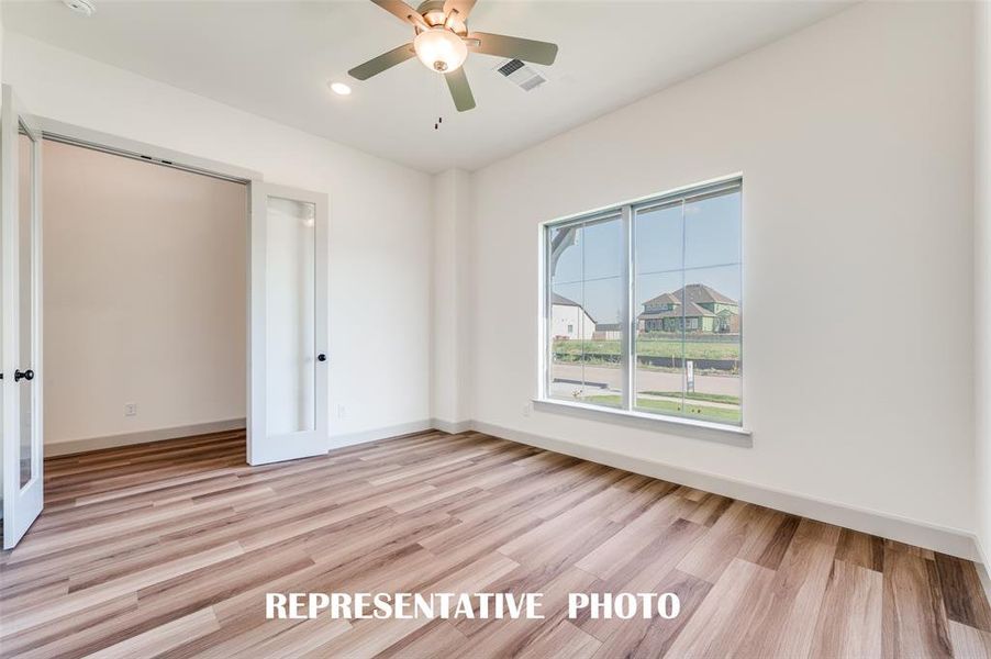 The gorgeous, light filled, private home office is the perfect place for work or play!  REPRESENTATIVE PHOTO