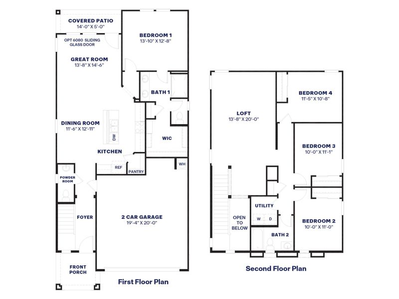 2D floor plan layout for the Mirage by D.R. Horton in The Buttes at Mystic, Peoria, AZ (Image 3). 2D floor plan layout for the Mirage by D.R. Horton in The Buttes at Mystic, Peoria, AZ (Image 3).