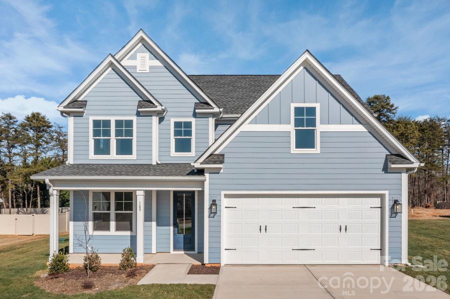 Front exterior of a new home in , Mooresville, NC, highlighting curb appeal (Image 16). Front exterior of a new home in , Mooresville, NC, highlighting curb appeal (Image 16).