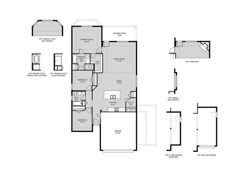2D floor plan layout of this home in Granger Pines, Conroe, TX (Image 2). 2D floor plan layout of this home in Granger Pines, Conroe, TX (Image 2).