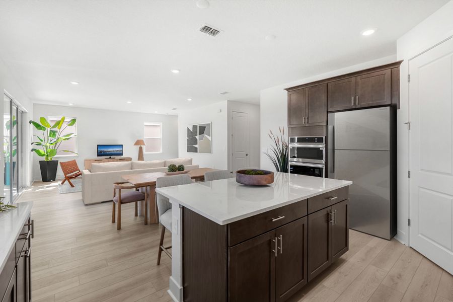 Open-Concept Kitchen, Dining & Living