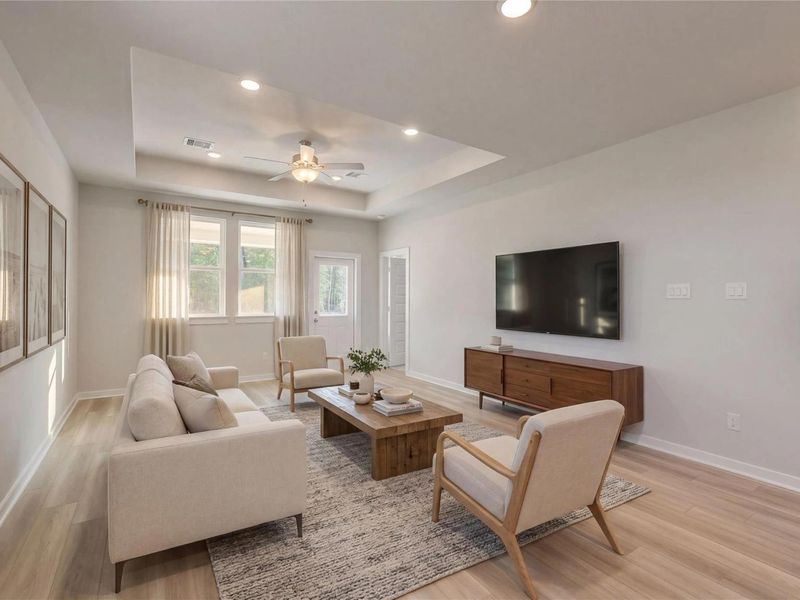 Furnished interior view inside a new home in Spring Branch Crossing, Conroe (Image 7).