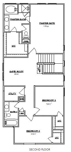 2D floor plan layout of this home in Park Hill Villas, Stafford, TX (Image 3).