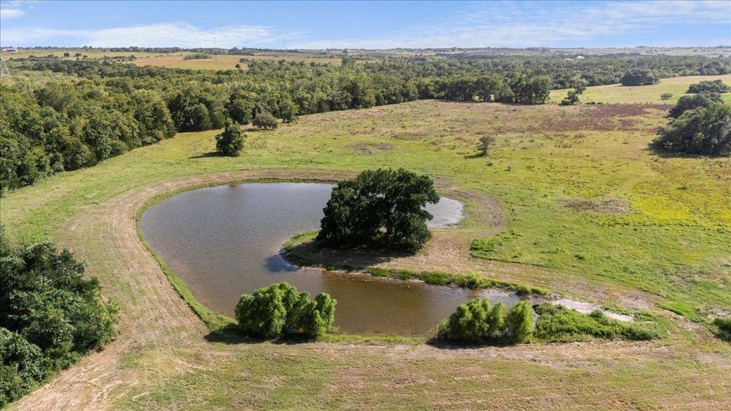 Bird's eye view of a large body of water