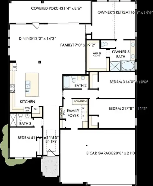 2D floor plan layout of this home in Briggs Ranch – Signature Legacy Series, San Antonio, TX (Image 2).