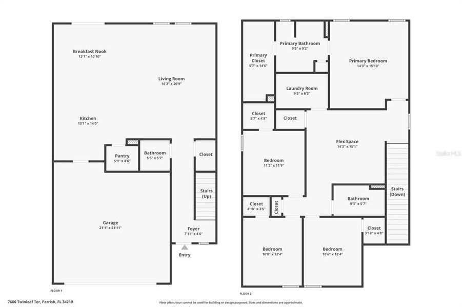2D floor plan layout of this home in Crosswind Point, Parrish, FL (Image 7). 2D floor plan layout of this home in Crosswind Point, Parrish, FL (Image 7).