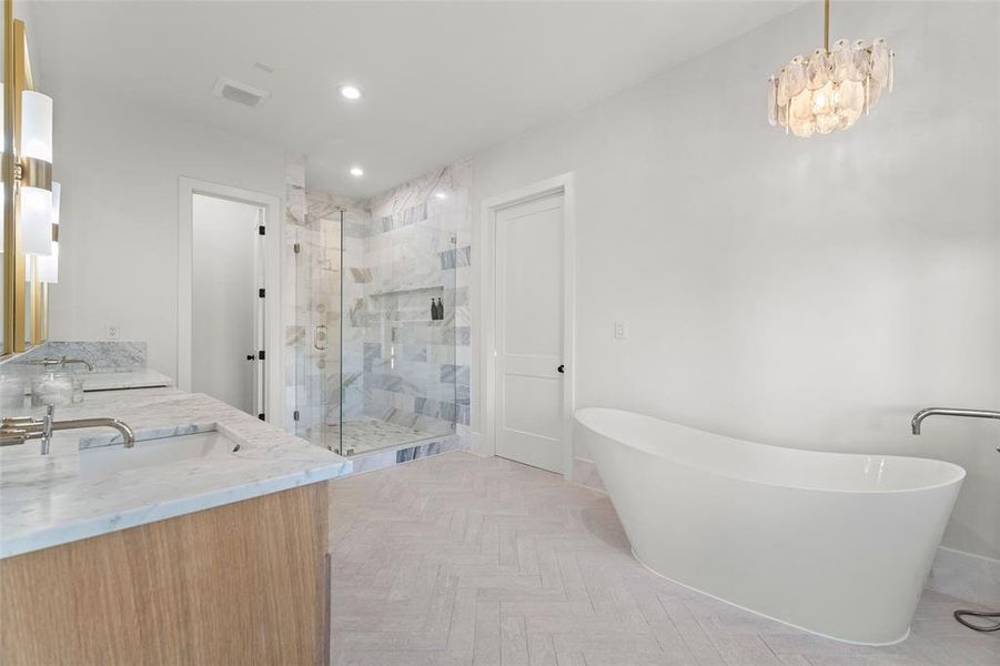 Furnished interior view inside a new home in , Dallas (Image 17).