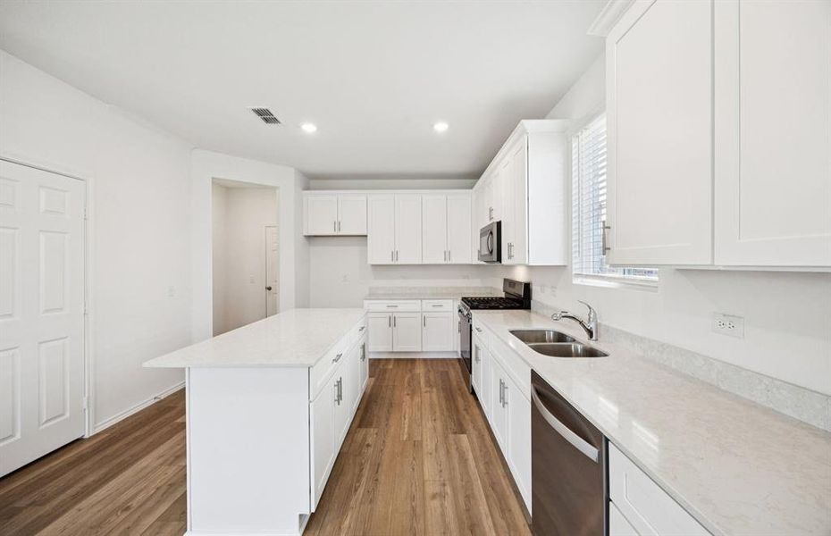 Abundant cabinet space in kitchen