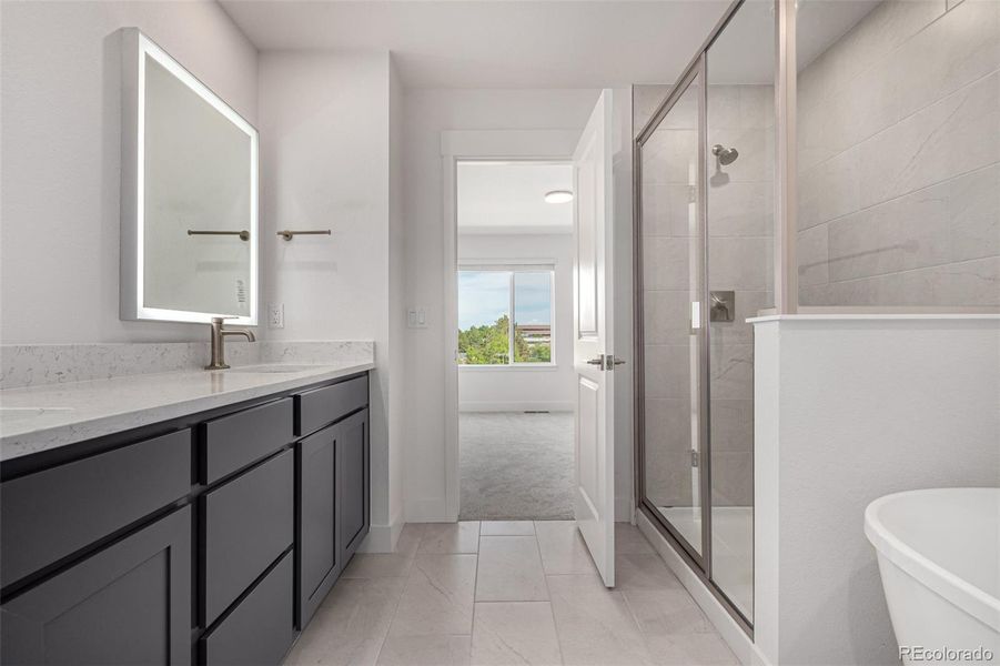 Furnished interior view inside a new home in Ascent at Inverness, Englewood (Image 8).