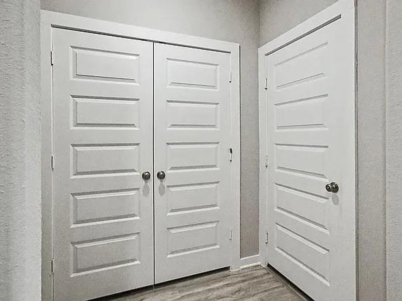Hall Closet and Garage Door Hall Closet and Garage Door