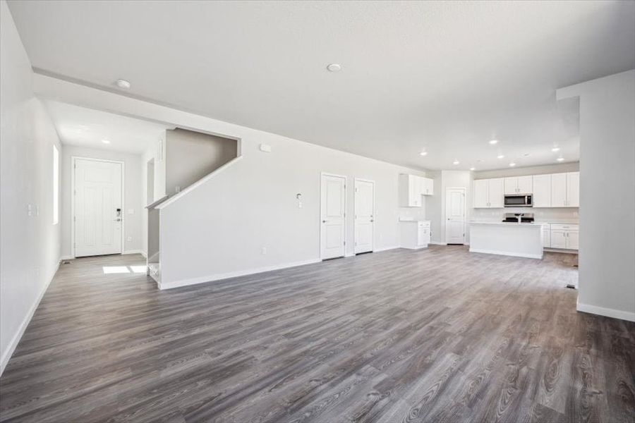 A large empty room. A large empty room.