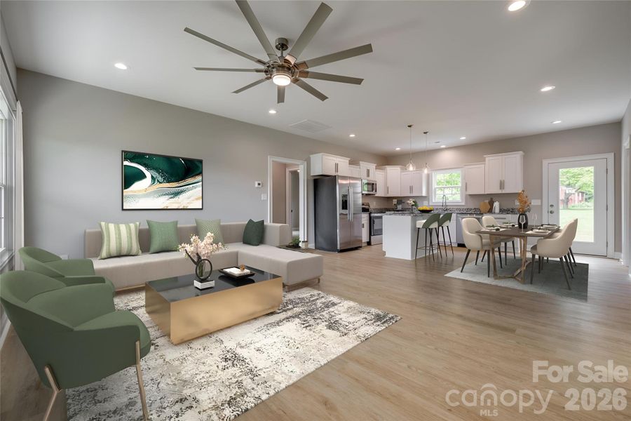 Representative photo of same build. Layout reversed per attached floorplan. Colors and selections may differ. Virtually staged.