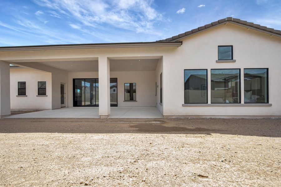 Exterior details and patio area of a home in Alta at Verrado Regent Hills, Buckeye (Image 3).