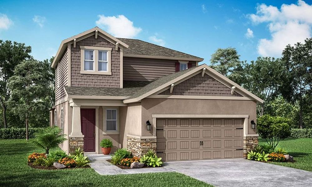 Representative exterior photo of a completed home built from the Jade by William Ryan Homes in The Sanctuary – Coastal Collection, Punta Gorda, FL (Image 25). Representative exterior photo of a completed home built from the Jade by William Ryan Homes in The Sanctuary – Coastal Collection, Punta Gorda, FL (Image 25).