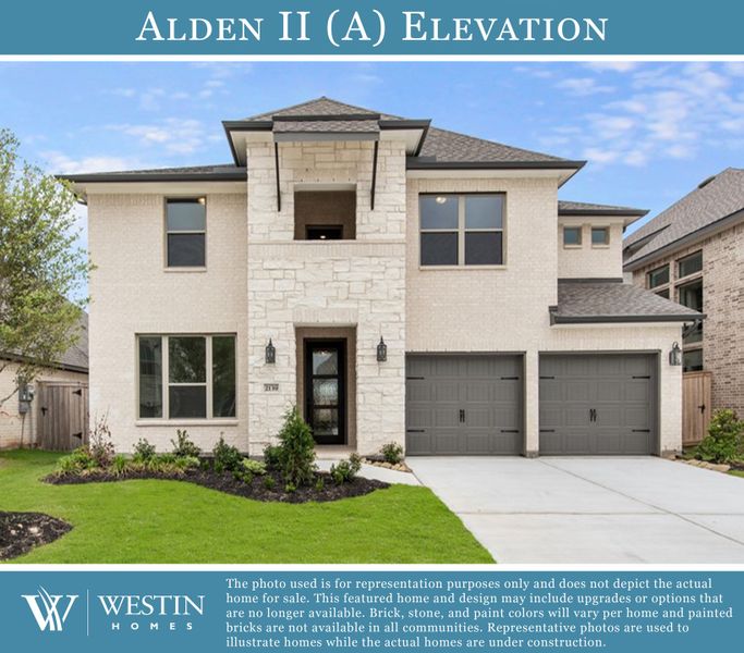 Representative exterior photo of a completed home built from the The Alden II by Westin Homes in Nolina - 50', Georgetown, TX (Image 1).