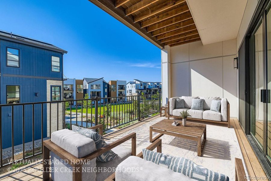 Exterior details and patio area of a home in Baseline, Broomfield (Image 3).