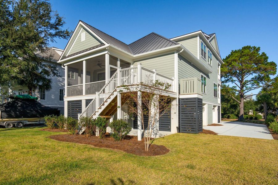 Exterior details and patio area of a home in , Johns Island (Image 38). Exterior details and patio area of a home in , Johns Island (Image 38).