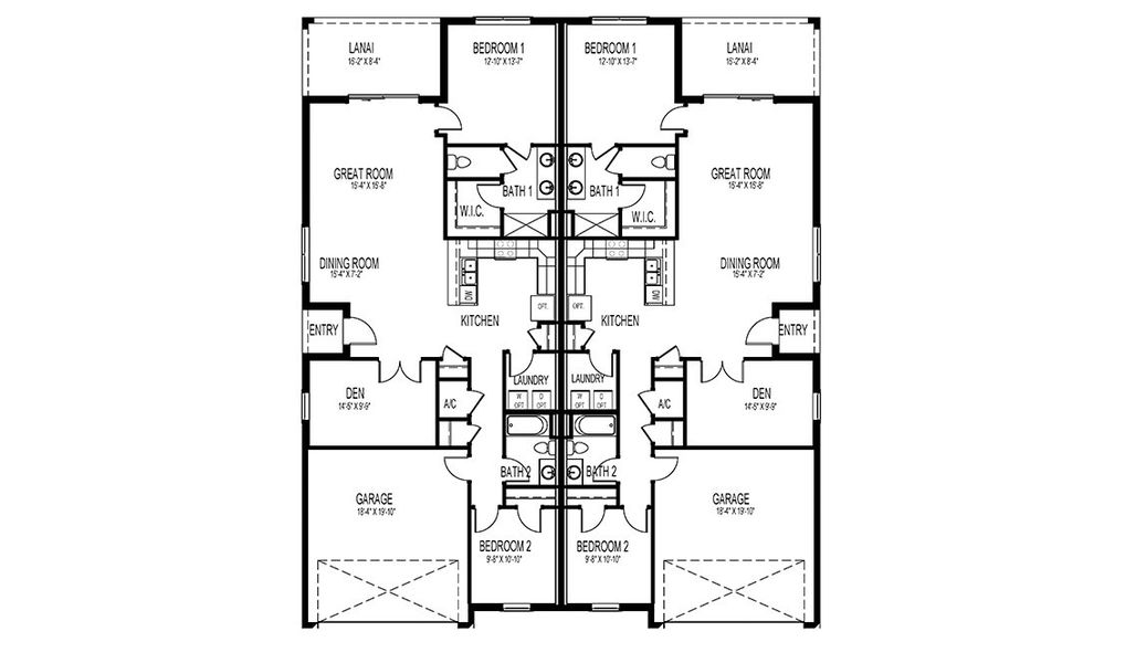 2D floor plan layout for the Carrington by D.R. Horton in Cove at West Port - Tradition, Port Charlotte, FL (Image 4).