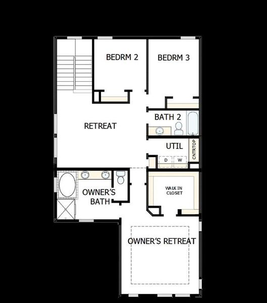 2D floor plan layout of this home in Painted Tree Woodland West – Village, McKinney, TX (Image 2). 2D floor plan layout of this home in Painted Tree Woodland West – Village, McKinney, TX (Image 2).