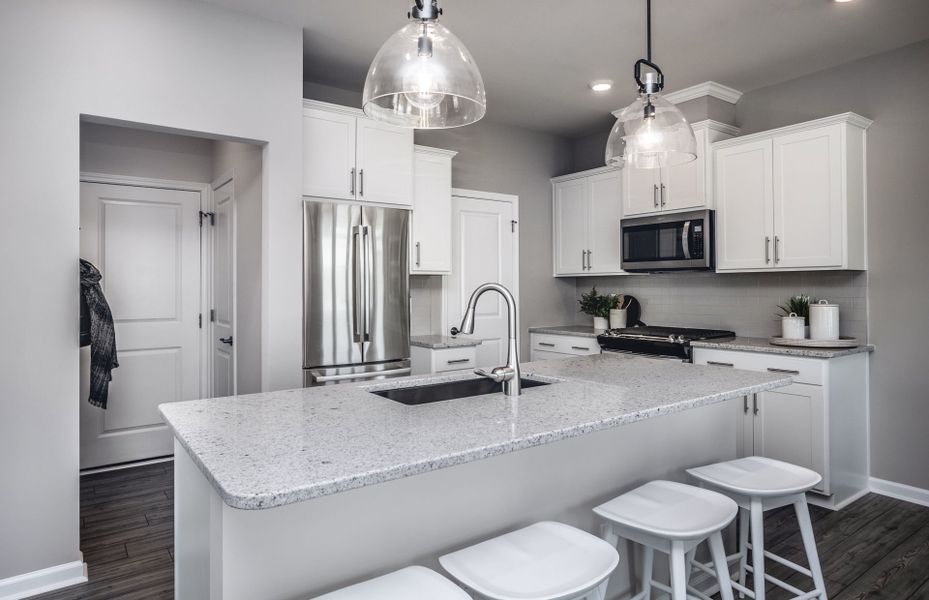 Furnished interior view inside a new home in Exchange at 401, Raleigh (Image 16).