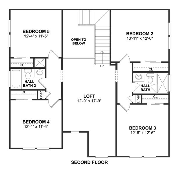 2D floor plan layout for the Davenport by K. Hovnanian® Homes in Bent Tree Meadows, Celina, TX (Image 5).