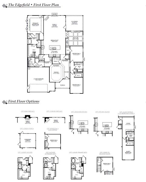 2D floor plan layout for the Edgefield by Eastwood Homes in Harmony, Harrisburg, NC (Image 3).