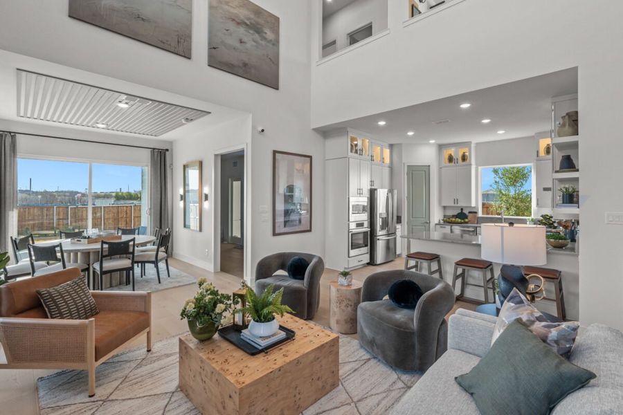 Representative furnished interior of a home built from the Calero by Landon Homes in Fields - East Village, Frisco (Image 9). Representative furnished interior of a home built from the Calero by Landon Homes in Fields - East Village, Frisco (Image 9).