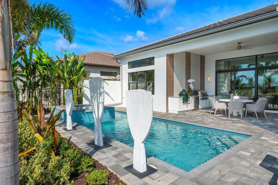 Representative exterior details of a home built from the Kendall by GL Homes in Valencia Del Mar (55+), Boynton Beach (Image 4).