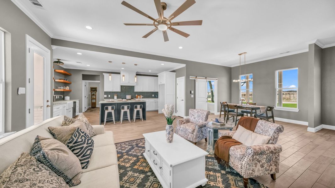 Representative furnished interior of a home built from the Clementine by Zeal Home Builders in Saddle Crest Estates, Weatherford (Image 37).