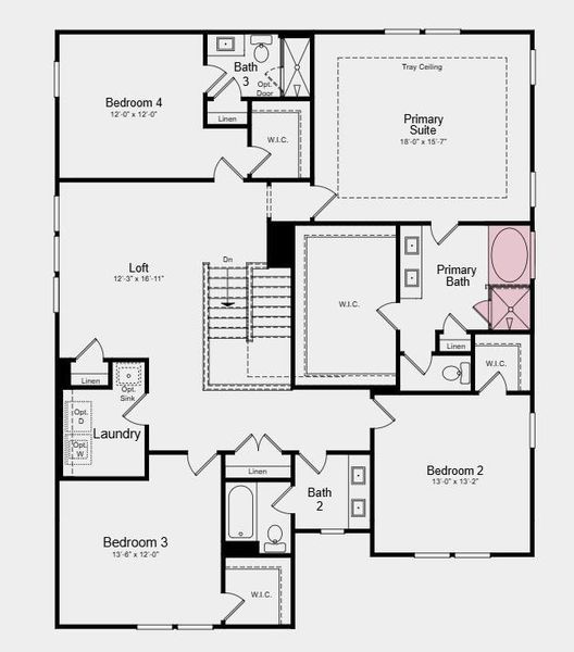 2D floor plan layout of this home in Oakmead, Buford, GA (Image 3).