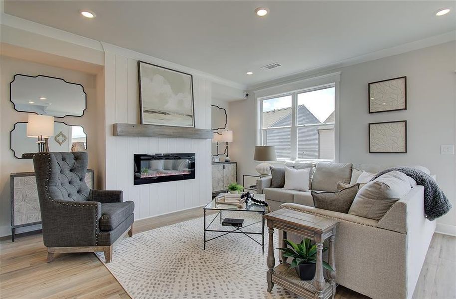 Furnished interior view inside a new home in The Towns at Auburn Station East, Auburn (Image 13).