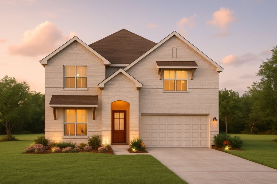Representative exterior photo of a completed home built from the Ebony II Trinity Grove Signature by Brohn Homes in Trinity Grove, Spring, TX (Image 13).