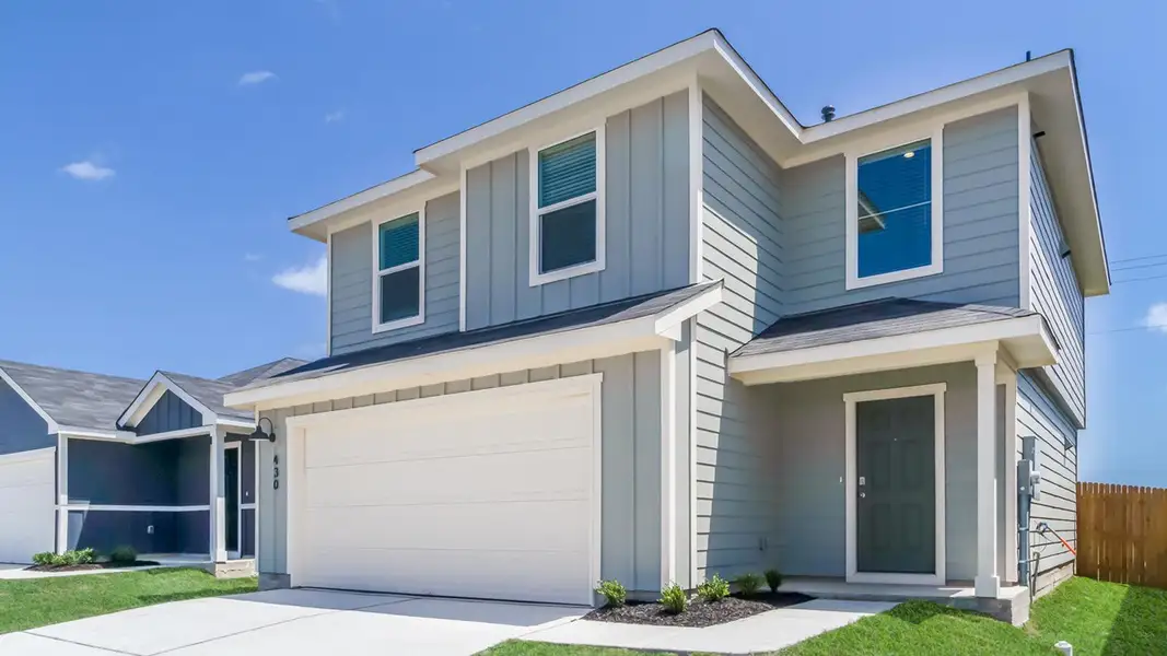 Exterior details and patio area of a home in Prairie Lakes, Buda (Image 2). Exterior details and patio area of a home in Prairie Lakes, Buda (Image 2).