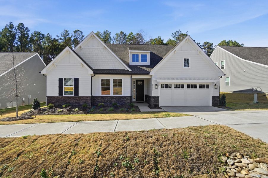 Front exterior of a new home in Rone Creek, Waxhaw, NC, highlighting curb appeal (Image 28).