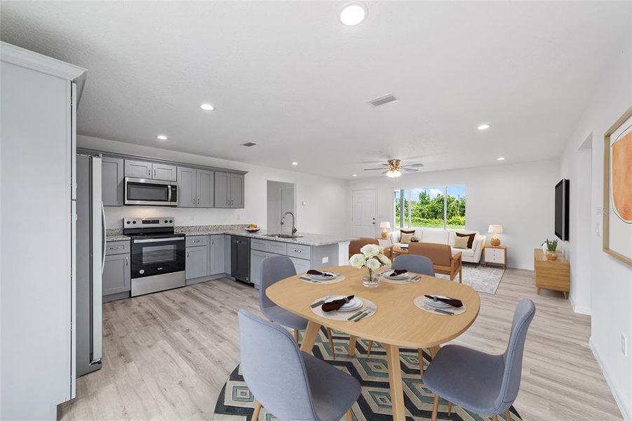 Furnished interior view inside a new home in , Dunnellon (Image 11).