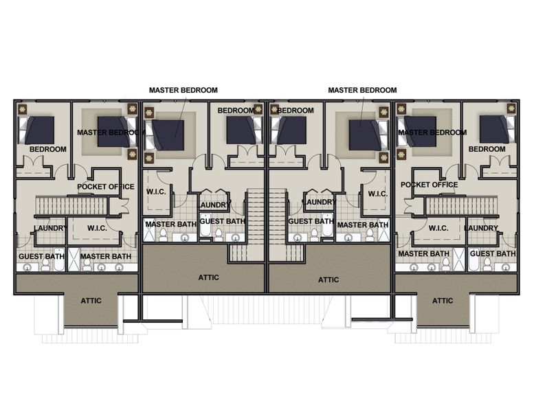 2D floor plan layout for the Marion Exterior Unit by Riverstone Construction, LLC in The Abaco, Cleveland, TN (Image 5).