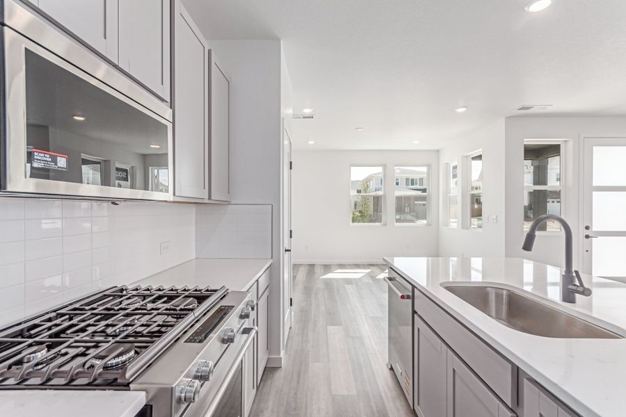 Furnished interior view inside a new home in Painted Prairie, Aurora (Image 9). Furnished interior view inside a new home in Painted Prairie, Aurora (Image 9).