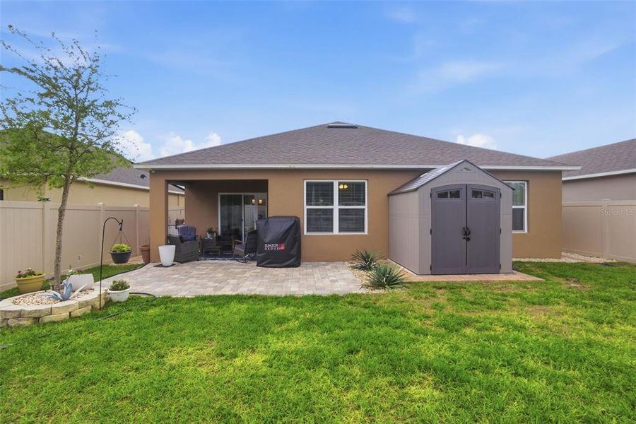 Exterior details and patio area of a home in Cadence at Parc Hill, Orange City (Image 4).