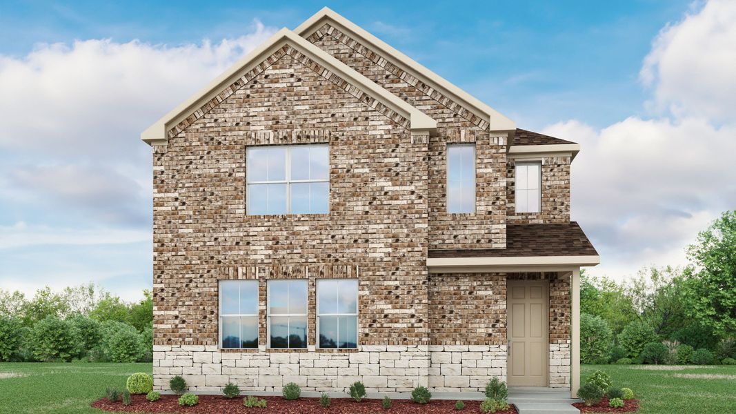 Representative exterior photo of a completed home built from the Hemingway III by DRB Homes in Flora, Hutto, TX (Image 2). Representative exterior photo of a completed home built from the Hemingway III by DRB Homes in Flora, Hutto, TX (Image 2).