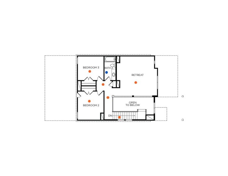 2D floor plan layout of this home in La Segarra 40', Brookshire, TX (Image 4).